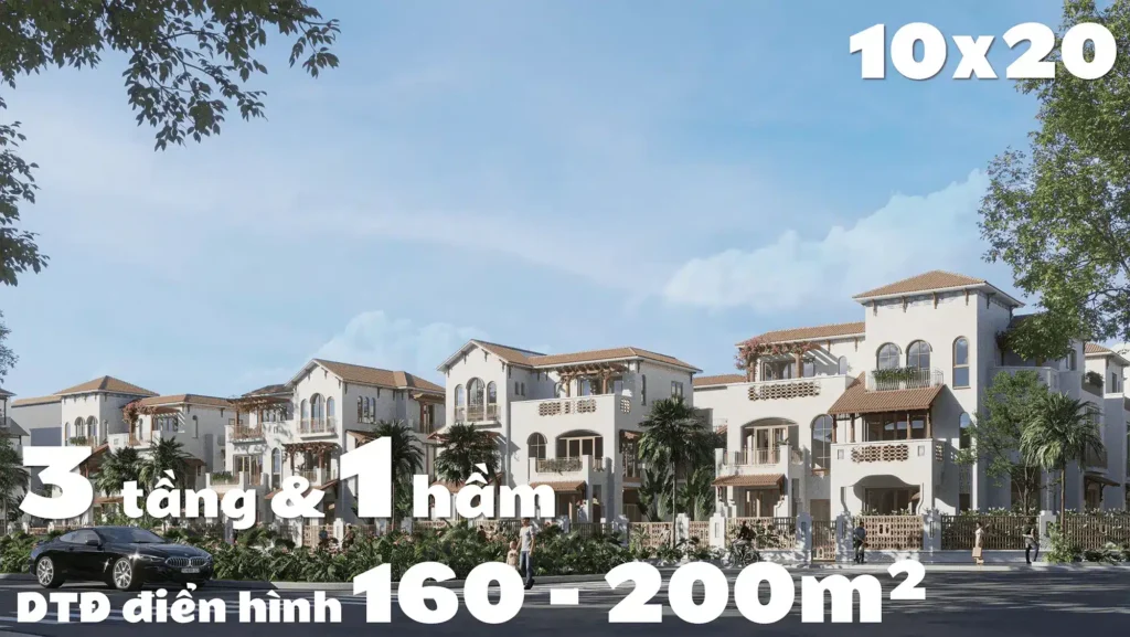Phân khu thấp tầng Casa dự án Blanca City Casa Villa Song Lap dien tich 10x20 du an Blanca City Sun Group