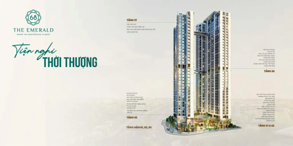 Dự án căn hộ The Emerald 68 giá bán chỉ từ 2,3 tỷ/căn Emerald 68