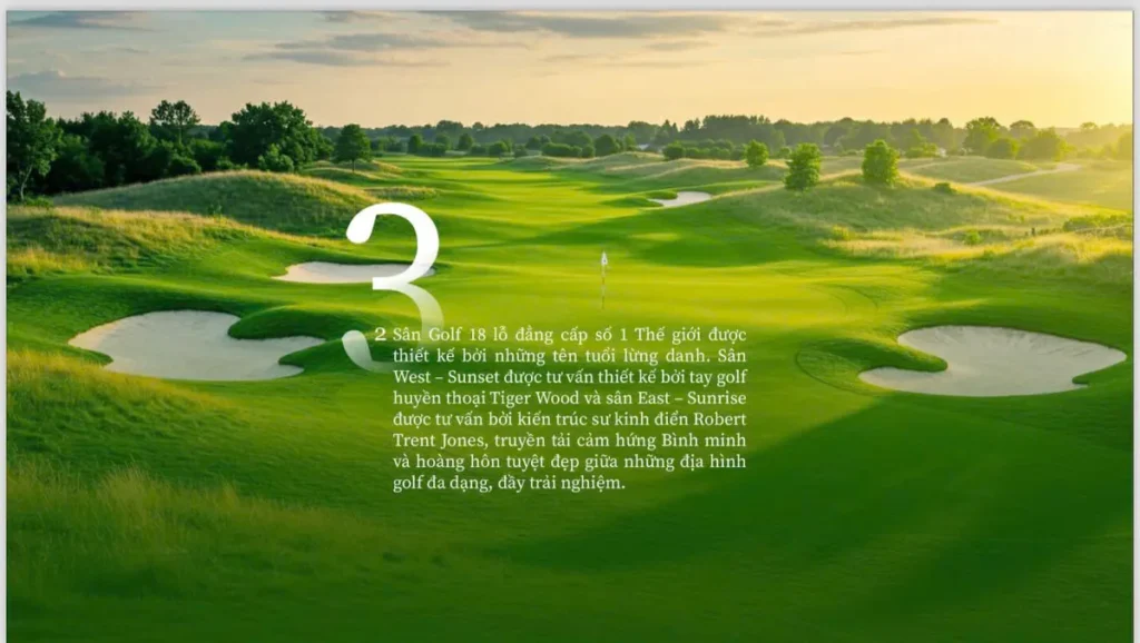 2 sân golf 18 lỗ tại Vinhomes Green Paradise trung tâm phân khu The Haven Bay