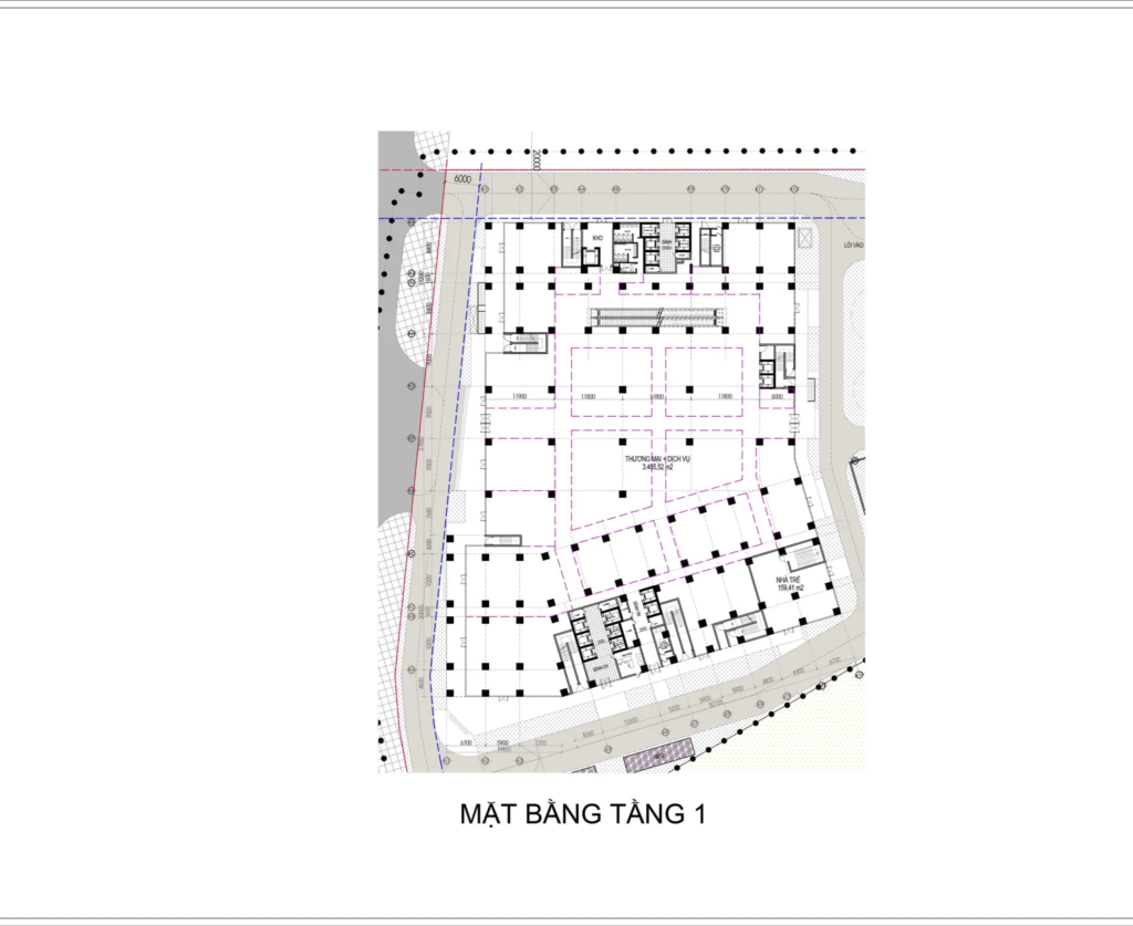 bcons solary mặt bằng tầng 1