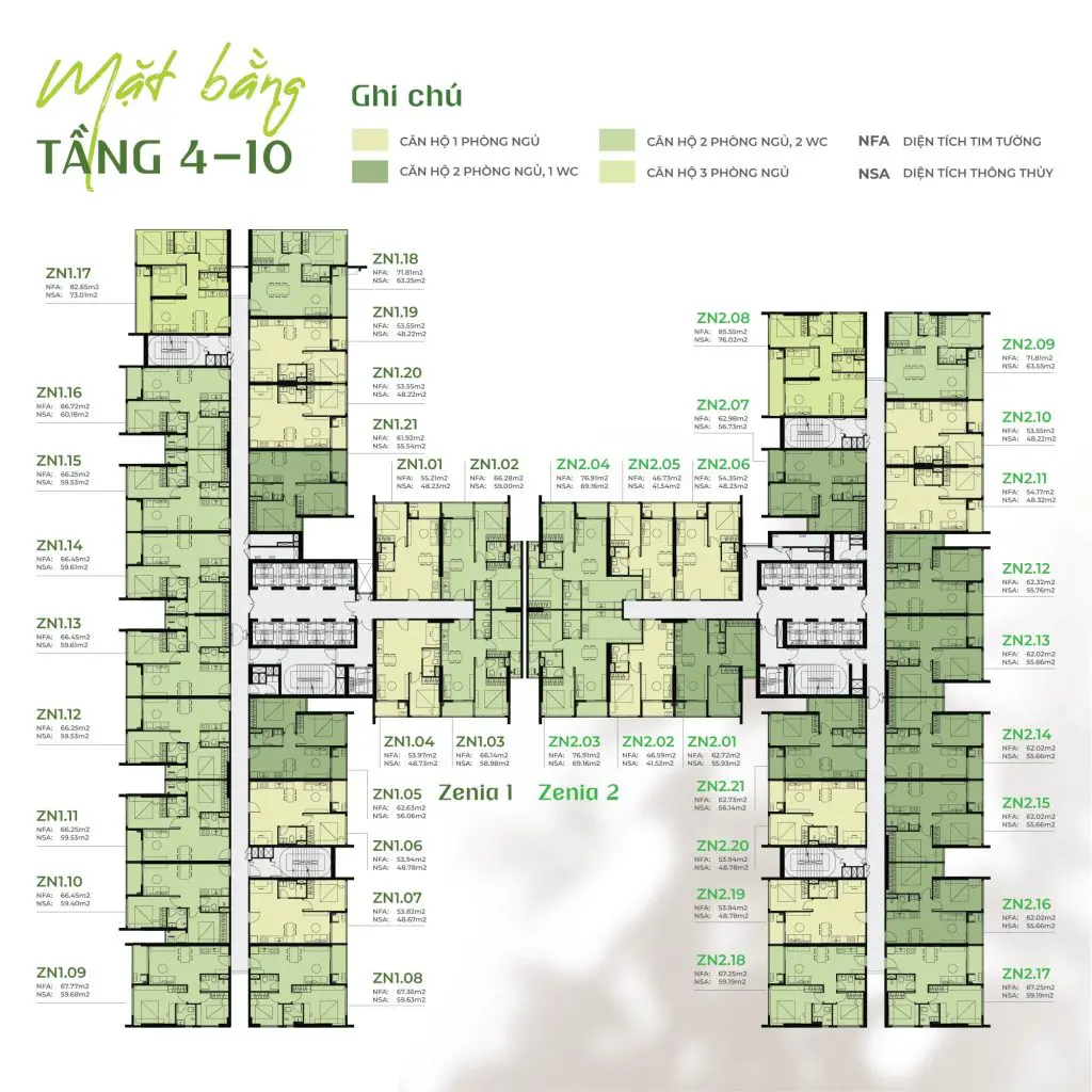 mặt bằng tầng dự án la pura