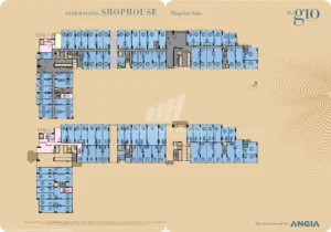 Mặt bằng shophouse The Gió Riverside tháp gió nam