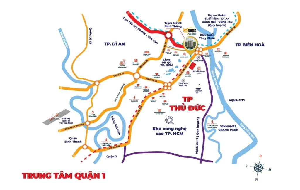Bán căn hộ Bcons Avenue Bình Thắng Bình Dương Tphcm vị trí Bcons Avenue ở đâu