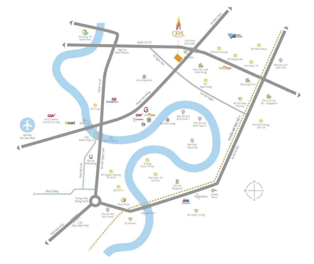 vị trí căn hộ Opal Boulevard Phạm Văn Đồng
