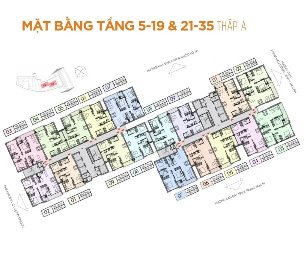 Mặt bằng căn hộ Opal Boulevard Phạm Văn Đồng