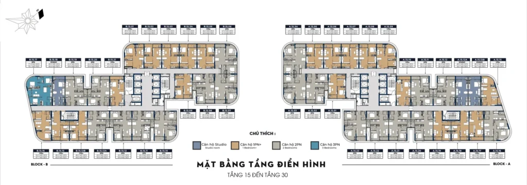 Mặt bằng tâng điển hình A&K Tower phường An Phú  tphcm