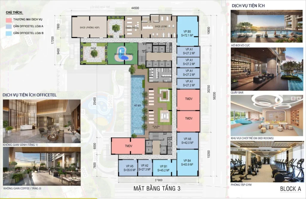 mặt bằng tiện ích AVA Center