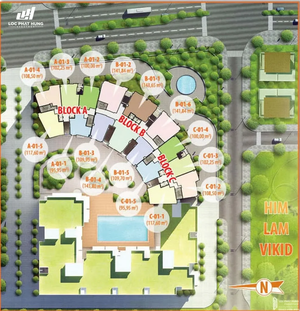 mặt bằng Him Lam Riverside Quận 7