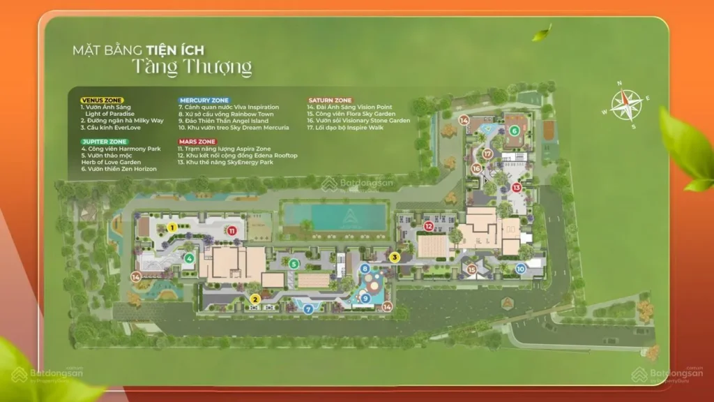 Mặt bằng tiện ích tầng thượng
