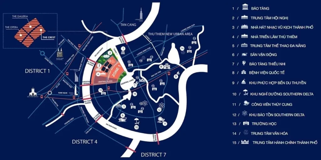 Chung cư The Opera Thủ Thiêm: Bán và cho thuê căn hộ cao cấp The Opera Residence vị trí The Opera Thủ Thiêm