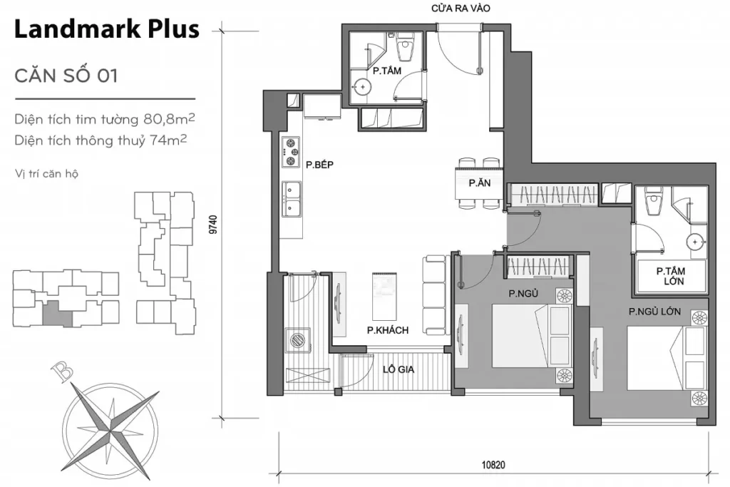 Landmark Plus: Bán và cho thuê căn hộ tại tòa tháp trung tâm Vinhomes Bình Thạnh, Tphcm Mặt bằng căn hộ Landmark Plus
