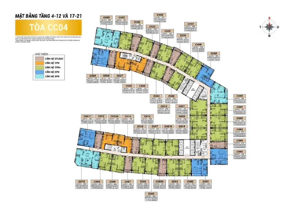 Mặt bằng tâng căn hộ chung cư Charmora City Nha Trang
