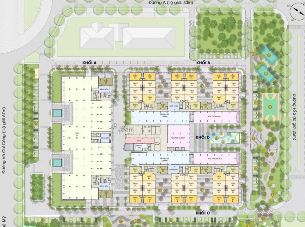 Thủ Thiêm Green House: Dự án căn hộ chung cư nhà ở xã hội Quận 2 Thủ Đức, Tphcm Mặt bằng Thủ Thiêm Green House