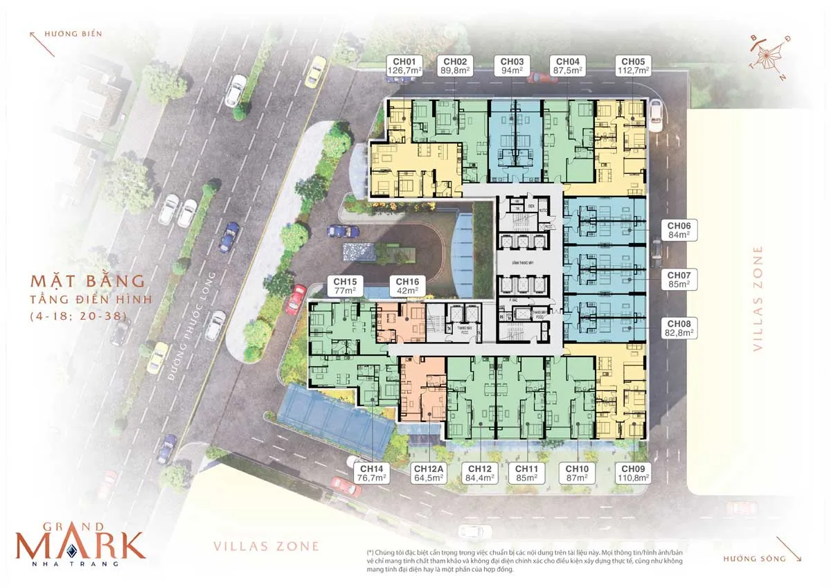 mặt bằng grand mark nha trang
