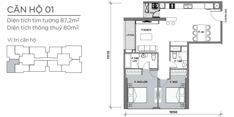 Layout căn hộ Park 4 Vinhomes Central Park