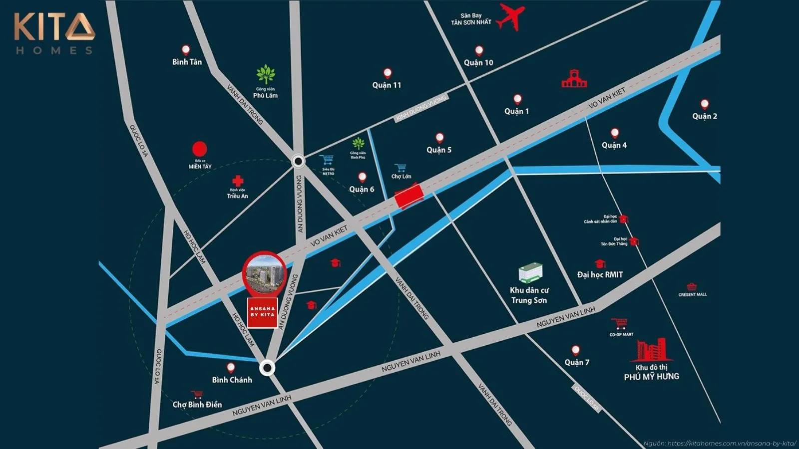 Vị trí dự án Ansana By Kita