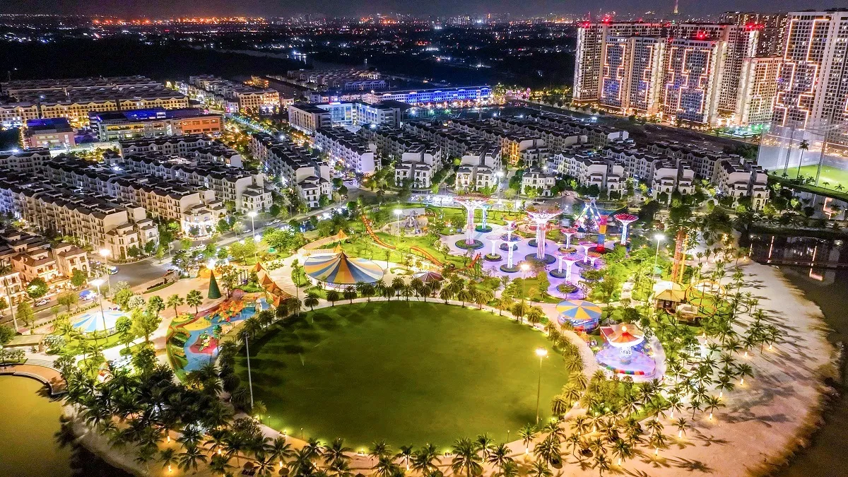 công viên ánh sáng tại vinhomes grand park