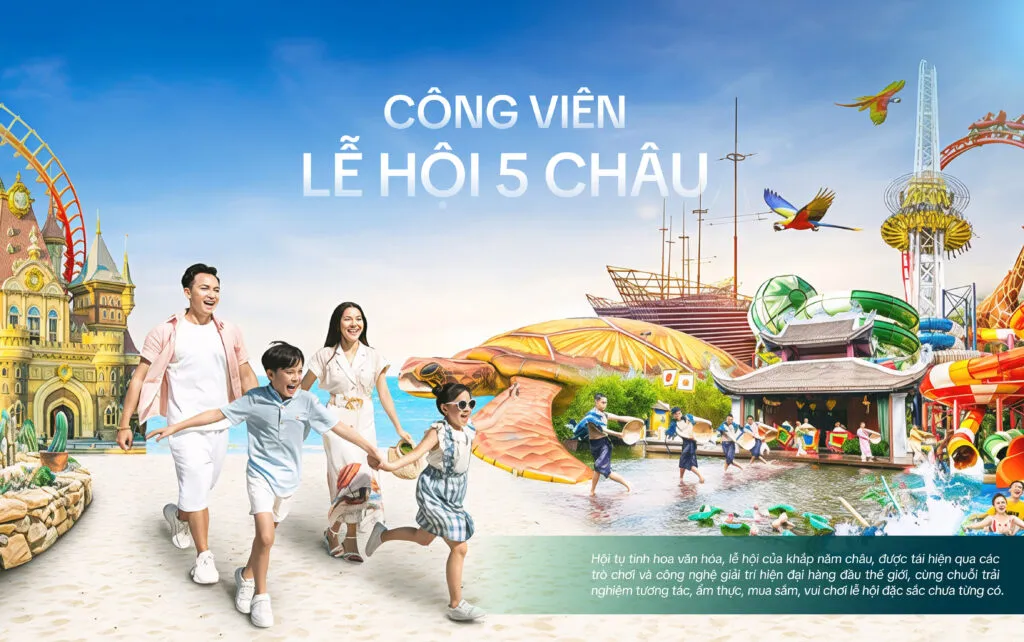 công viên lễ hộ 5 châu vinhomes green paradise cần giờ