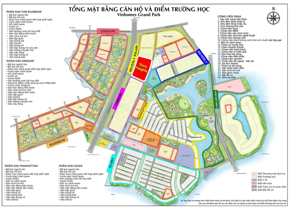 Mặt bằng Glory Heights Vinhomes Grand Park Quận 9 Thủ Đức