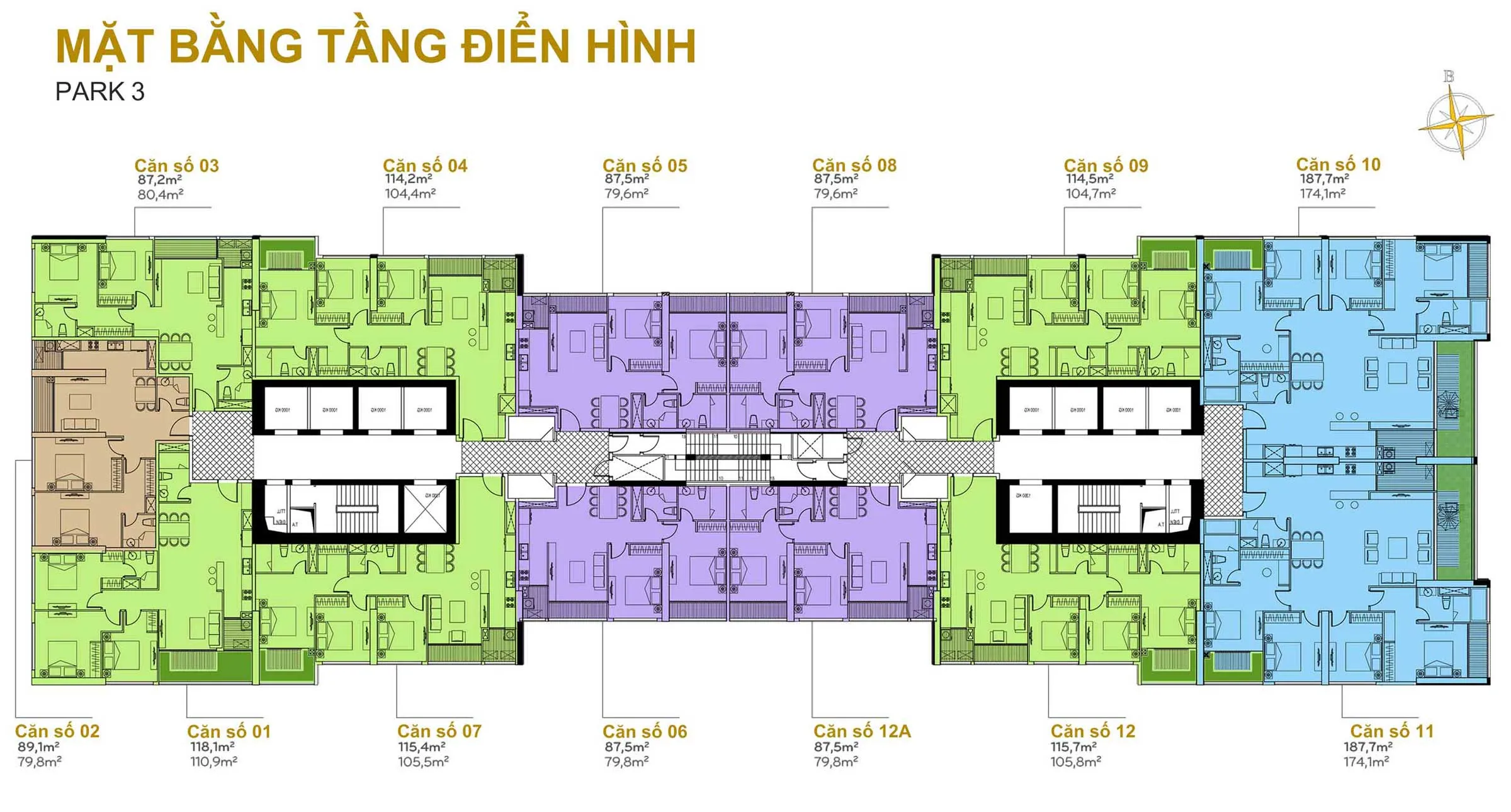 Mặt bằng Park 3 Vinhomes Central Park (Tân Cảng) – Tổng quan, layout chi tiết và cập nhật mới nhất