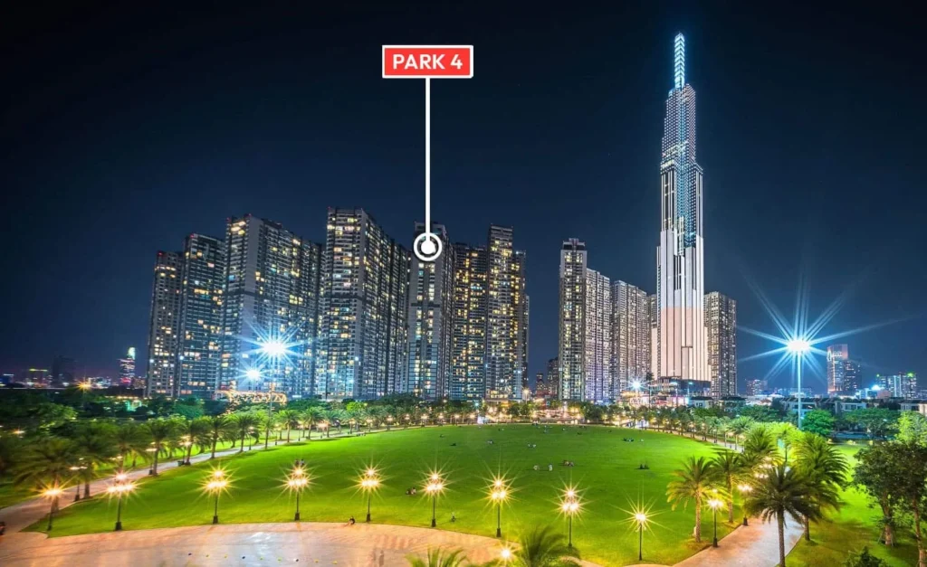 Mặt bằng và các tòa tháp (Landmark, Park và Central) tại Vinhomes Central Park Park 4 Vinhomes Central Park
