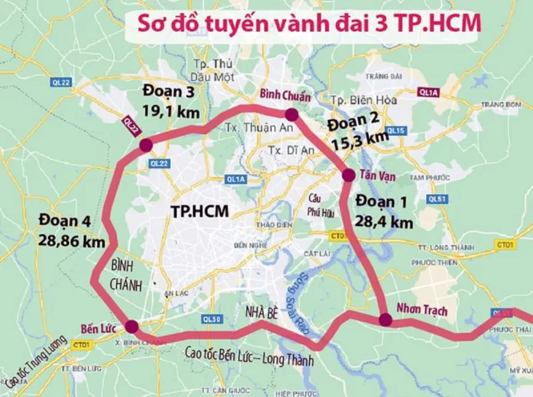 Đường vành đai 3 TP.HCM - bản đồ và tiến độ xây dựng mới nhất
