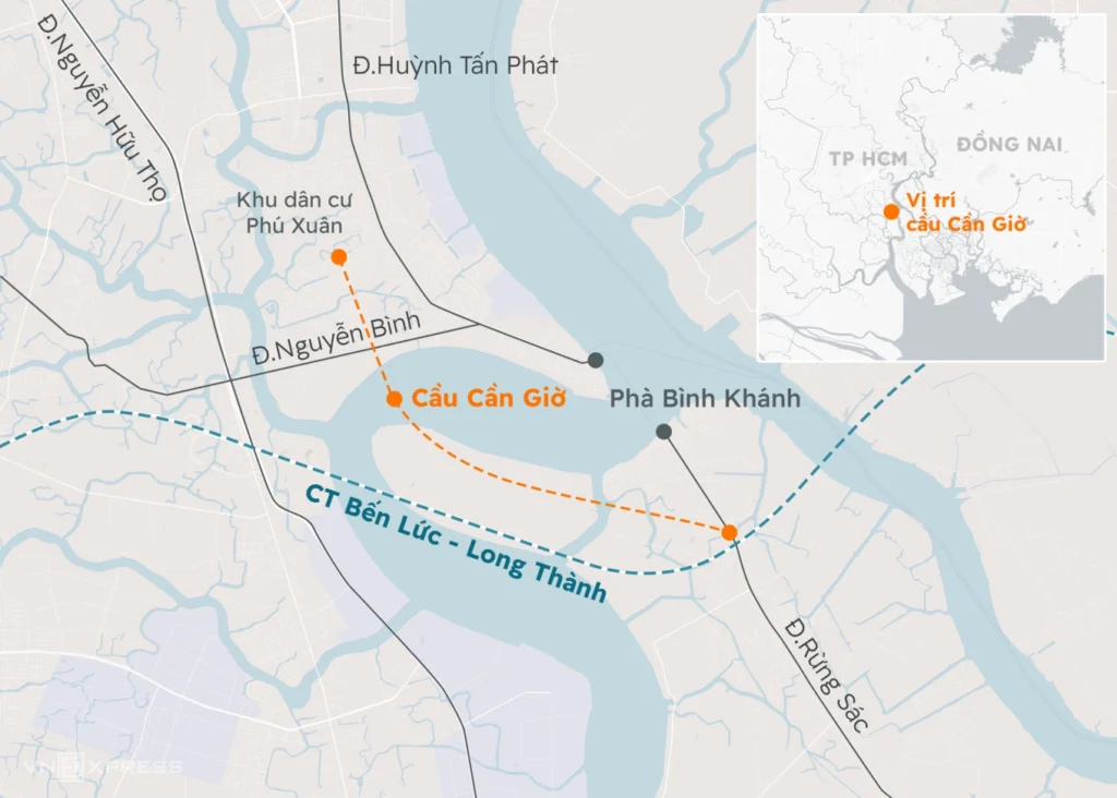 Vị trí cầu Cần Giờ