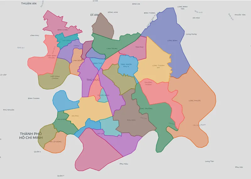 Phường Thủ Đức (thành phố Thủ Đức cũ) sau sáp nhập, ở đâu? đường đi? tình hình nhà đất bất động sản mới nhất vị trí phường thủ đức