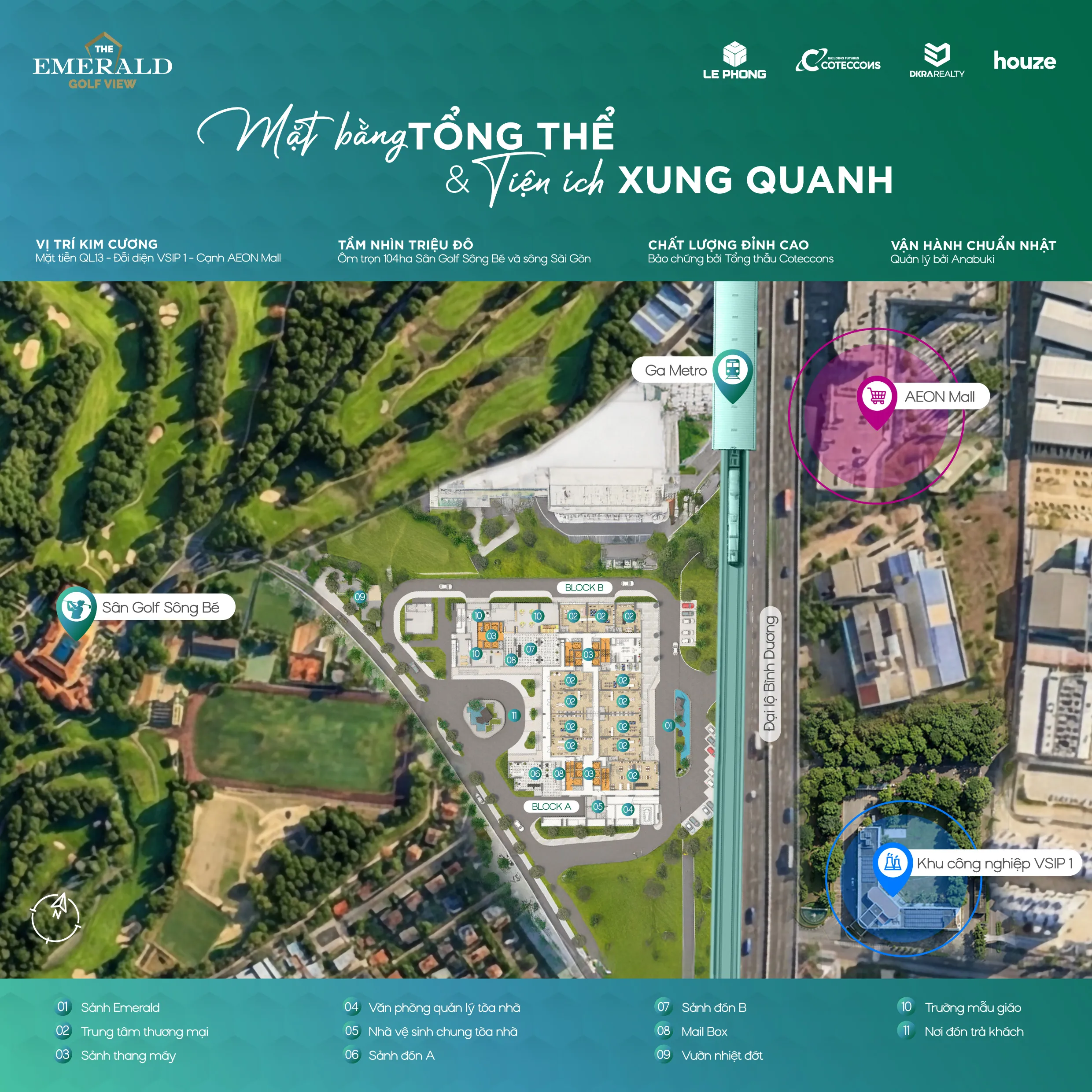 hệ thống tiện ích tại emerald golf view