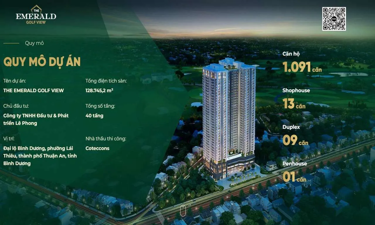 tổng quan emerald golf view