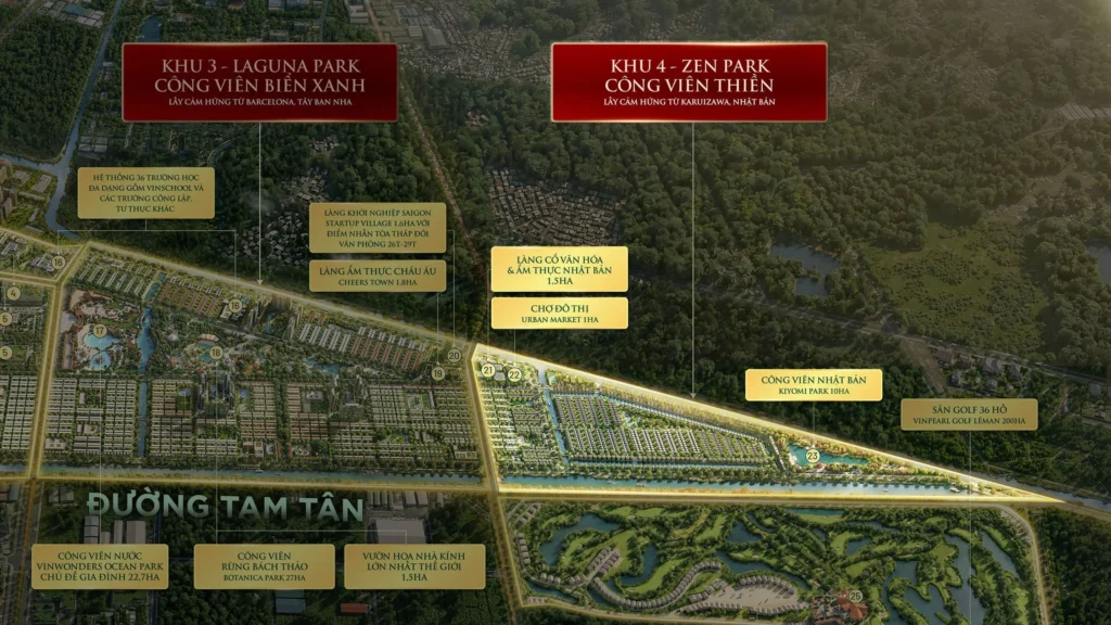 mặt bằng phân khu Zen Park Vinhomes Saigon Park