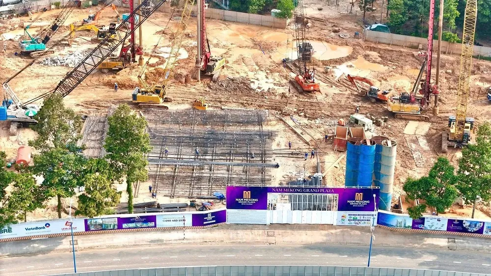 tiến độ dự án Nam Mekong Grand Plaza