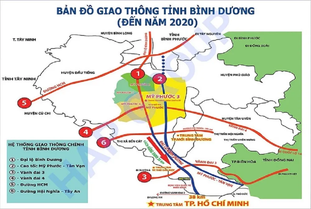 Bản đồ đường Mỹ Phước Tân Vạn
