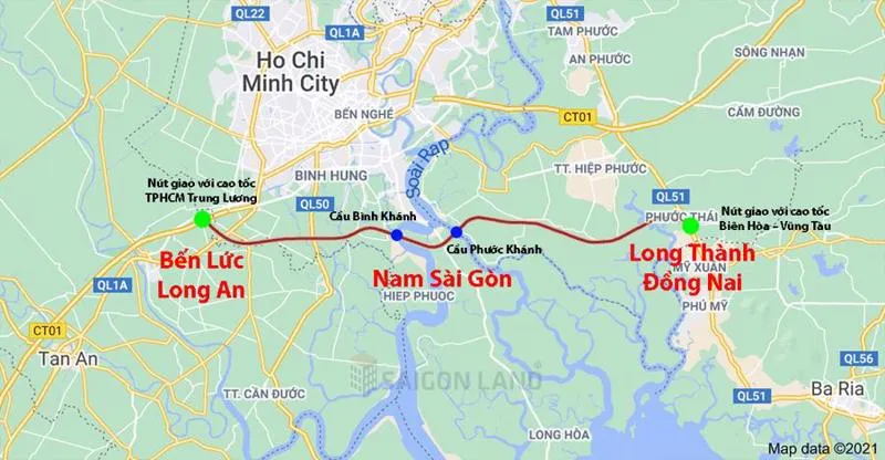 chiều dài cao tốc bến lức long thành