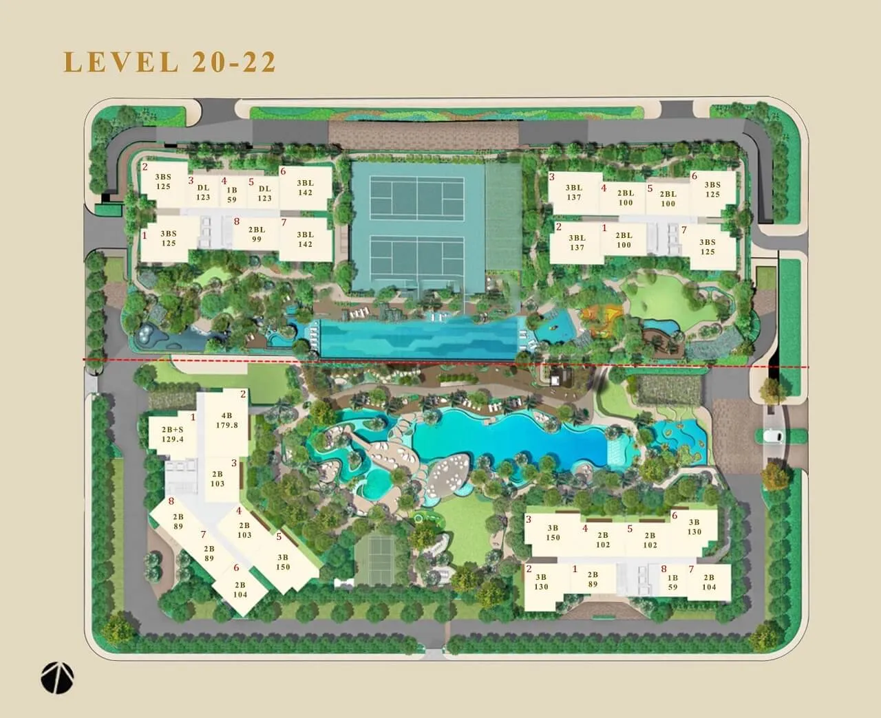 sơ đồ tiện ích tại  Estella Heights