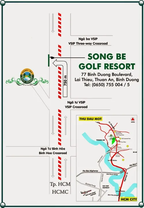 vị trí của sân golf sông bé