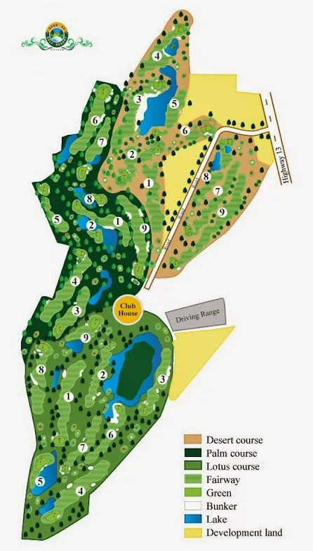 Sông Bé Golf Resort rộng khoảng 104 ha với 27 lỗ
