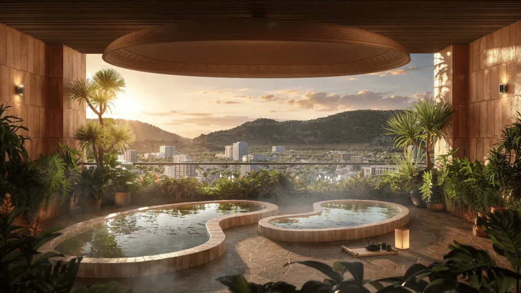 Rooftop/Sky Lounge tại dự án Q Terra phục vụ thư giãn và ngắm cảnh