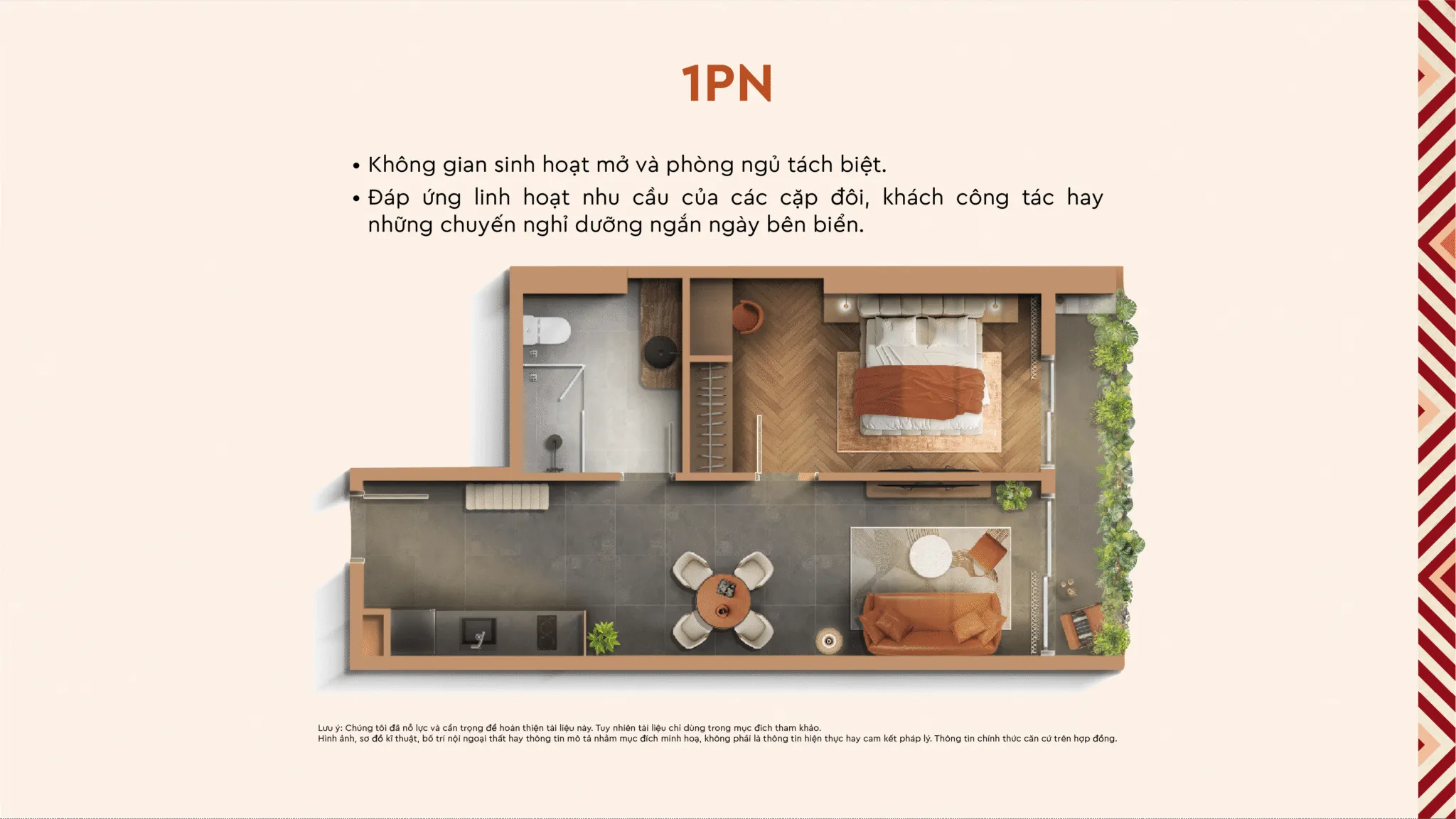 Căn hộ 1 phòng ngủ tại dự án Q Terra