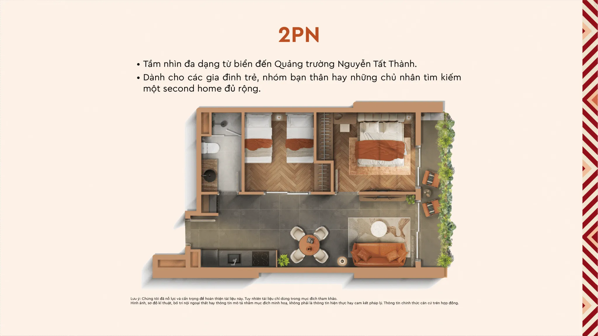 Căn hộ 2 phòng ngủ tại dự án Q Terra