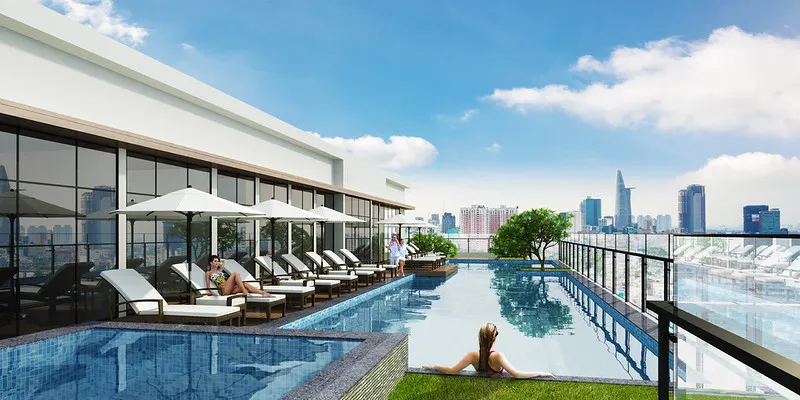 tiện ích hồ bơi tại chung cư gold view quận 4