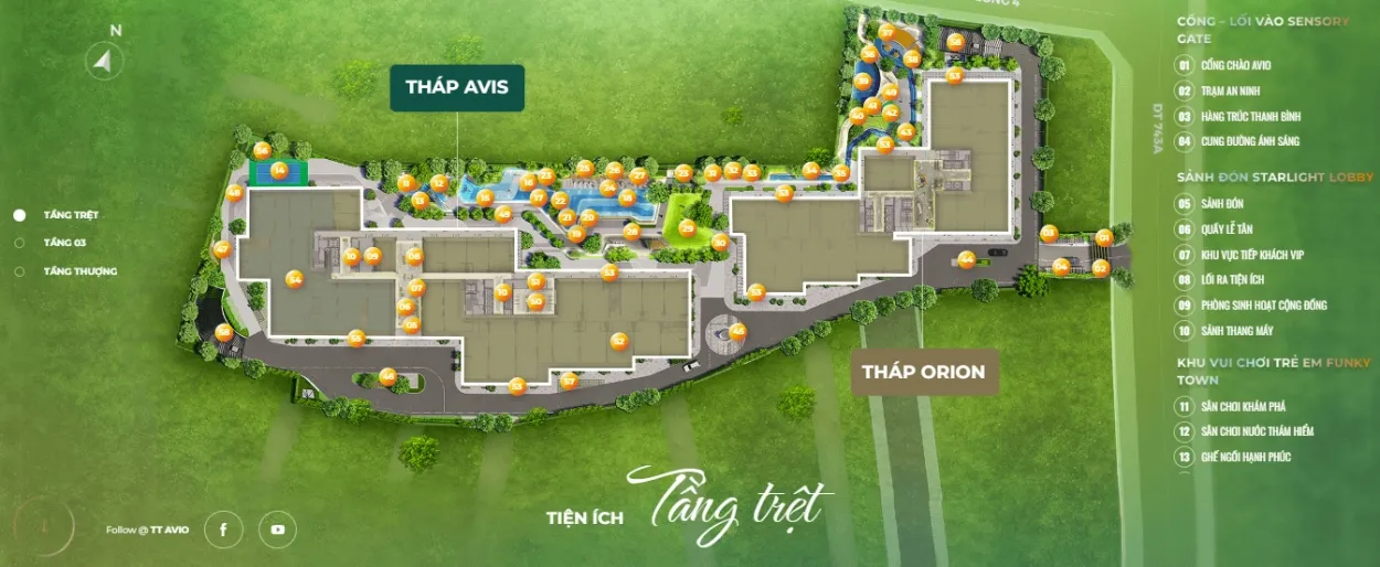 mặt bằng tổng thể và các phân khu dự án TT Genesis